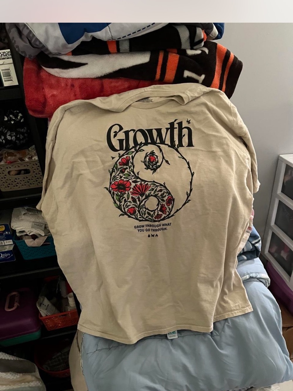 Floral Yin Yang Graphic Tee - Cream